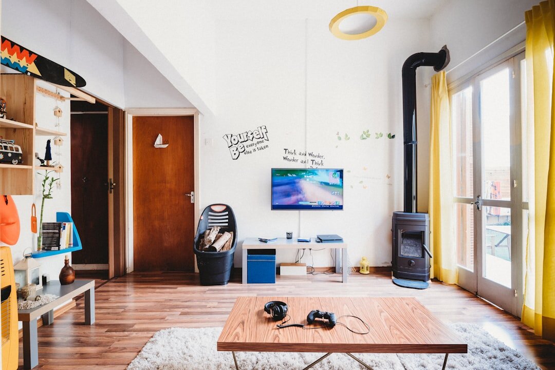 retro living room with old tv